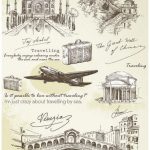 Бумага рисовая для декупажа "Travelling" 28х38 см