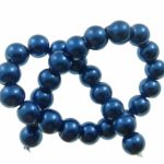 Бусины стеклянные под жемчуг, 6 мм, цвет синий