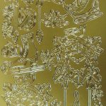 Контурные наклейки "Коньки", лист 10x24,5 см, цвет золото