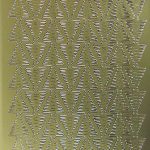 Контурные наклейки "Бордюры из новогодних елок", лист 10x24,5 см, цвет золото