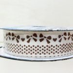 Тесьма декоративная с рисунком "Бантики", коричневый