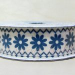 Тесьма декоративная с рисунком "Цветы", голубой