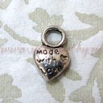 Подвеска металлическая "Сердце made with love" с колечком, цвет античное серебро