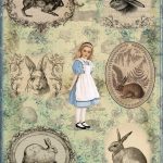 Бумага рисовая для декупажа "Алиса" 28х38 см