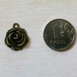 Подвеска металлическая "Бутон розы", цвет бронза