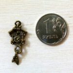 Подвеска металлическая "Часы с кукушкой", цвет бронза