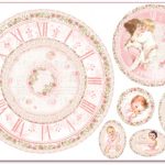 Бумага рисовая для декупажа "Часы для малышки", 33х48 см
