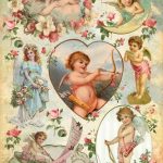 Бумага рисовая для декупажа "Купидончики" 28х38 см