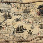 Бумага рисовая для декупажа "Пиратская карта" 28х38 см
