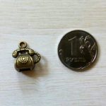 Подвеска металлическая "Ретро телефон" цвет бронза
