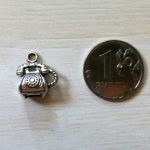 Подвеска металлическая "Ретро телефон" цвет серебро