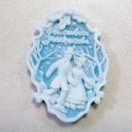 Декоративная камея "Счастливого Рождества!", голубая