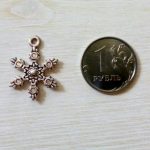 Подвеска металлическая "Снежинка", цвет серебро