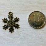 Подвеска металлическая "Снежинка", цвет бронза