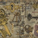 Бумага рисовая для декупажа "Винтажные ключи" 28х38 см