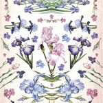 Бумага рисовая для декупажа "Зеркальные ирисы" 28х38 см