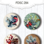 Набор скрапфишек 284 "The spirit of Christmas", 4 шт.