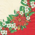 Салфетка бумажная для декупажа "Венок красный"