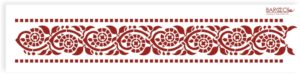 Трафарет пластиковый "Бордюр индийский с мелкими цветами"
