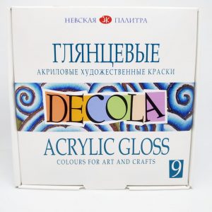 Набор акриловых глянцевых красок DECOLA, 9 шт х20 мл