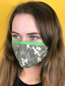 Маска тканевая защитная многоразовая хлопок хаки