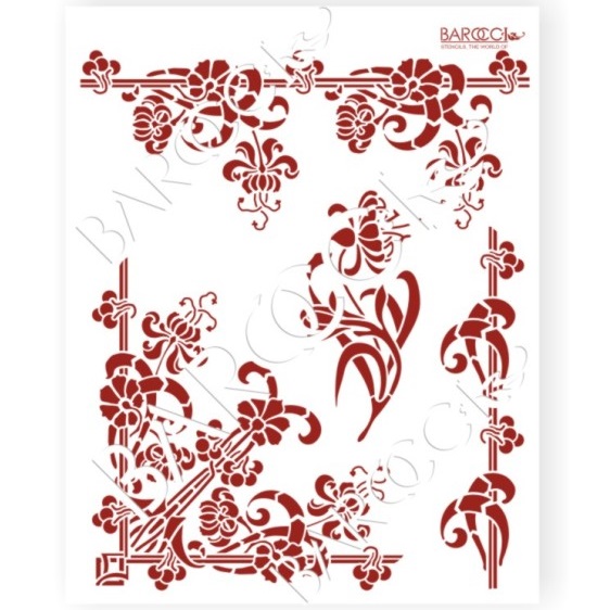 Л-135 20х25 Трафарет пластиковый "Комплект растительный" Трафарет пластиковый "Комплект растительный"