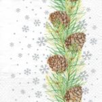 сСалфетка бумажная для декупажа "Шишки на ветке"