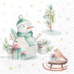 Салфетка бумажная для декупажа "Прекрасный снеговик"