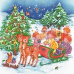 Салфетки бумажные для декупажа "Ангелочки с подарками"