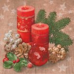 Салфетки бумажные для декупажа "Красные свечи"