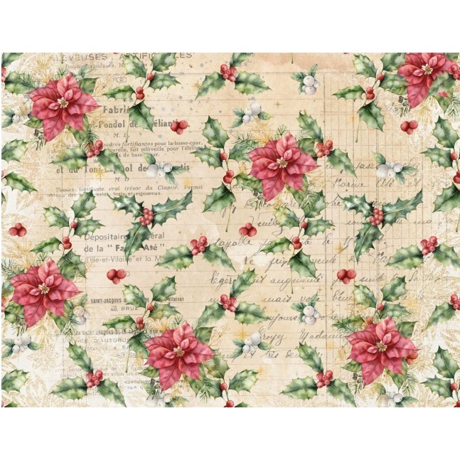 Бумага рисовая для декупажа "Новогодние послания №12" А3 Бумага рисовая для декупажа "Новогодние послания №12" А3