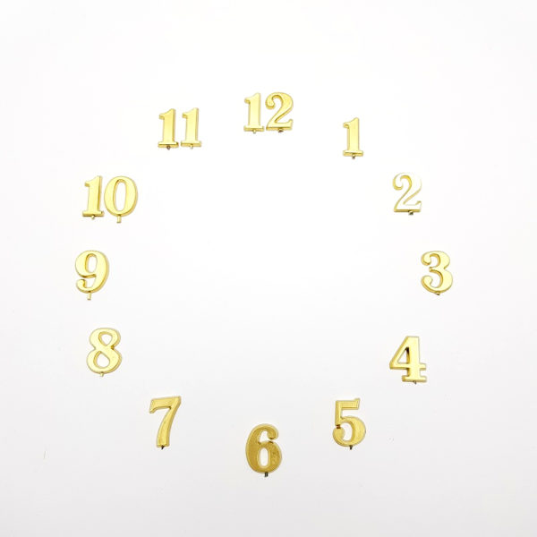 Комплект пластиковых цифр для часов "Арабские" золотые 20 мм