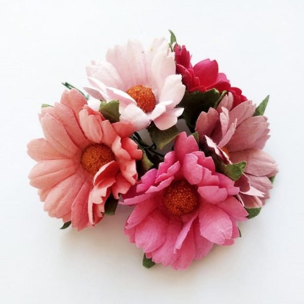 Хризантемы бумажные цвет розовое ассорти