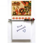 Магнит с блокнотом для записей "Хохлома"