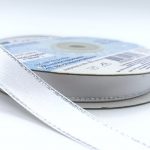 Лента атласная с металлизированной нитью под серебро
