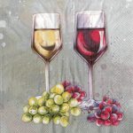 Салфетка бумажная для декупажа "Белое и красное вино"