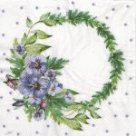 Салфетка бумажная для декупажа "Венок из фиалок"