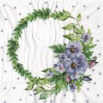 Салфетка бумажная для декупажа "Венок из фиалок"