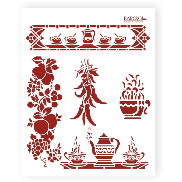 Трафарет пластиковый "Кухня, перчик" Трафарет пластиковый "Кухня, перчик"